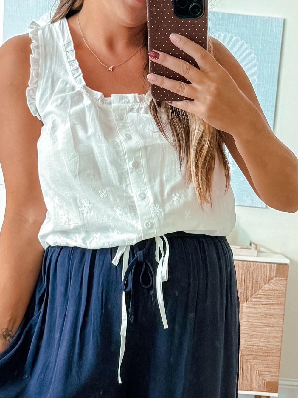 Embroidered Tie Top - Picture 1 of 1